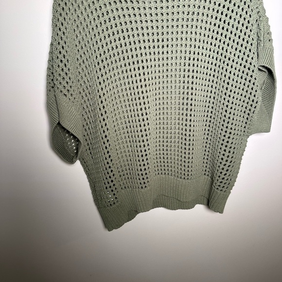 Sonoma Women's Sage Green Open Knit Sweater - Picture 2 of 5